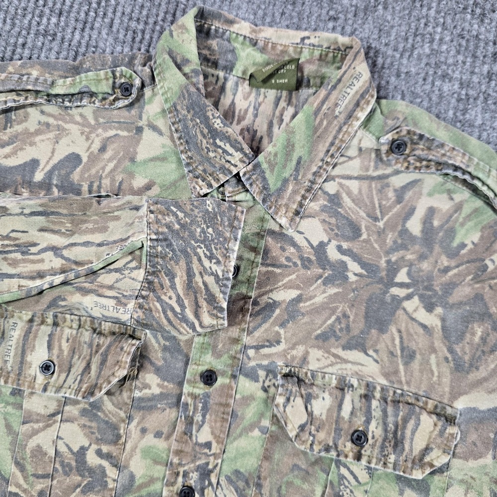 Spartan Shirt Mens Large Brown Camo Realtree Hunting Long Sleeve Button Up USA